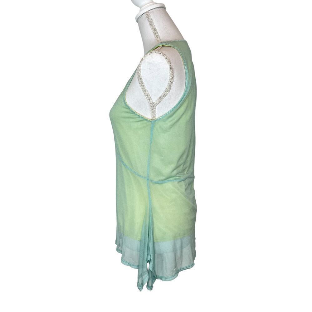 Vintage Y2K DKNY Top Mesh Green and Blue Size M - Picture 6 of 7